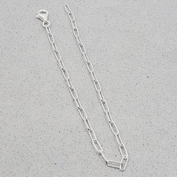 925 Sterling Silver Rectangular Link Bracelet - Picture 4 of 6